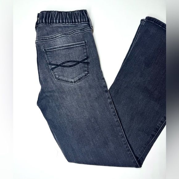 Abercrombie Kids High Rise Stylish Gray Flared Jeans Size- 9/10 - Picture 6 of 7